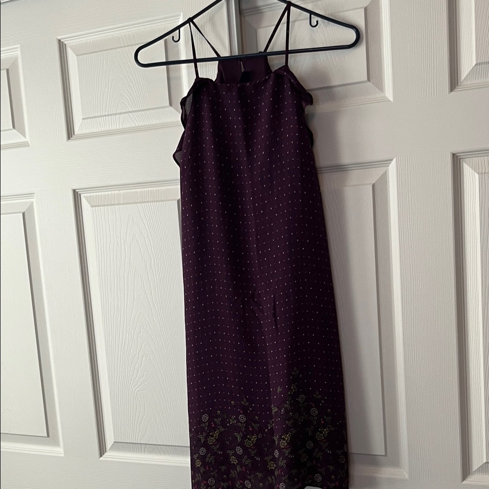 Blue Rain Purple Midi Dress with Subtle Patterns